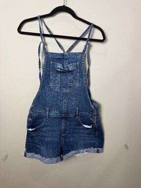 2.1 Denim Jean Overalls Shorts Jorts Blue Jeans Size 30